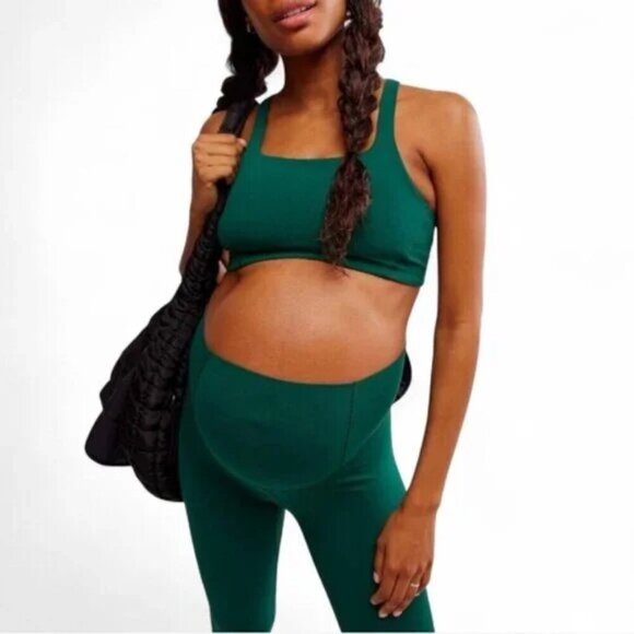 NWT $108 FP Movement x Hatch Never Better Maternity Legging Green SMALL Holiday - Picture 4 of 7